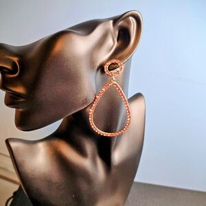 BaubleBar Pink Pavé Crystal Teardrop Earrings